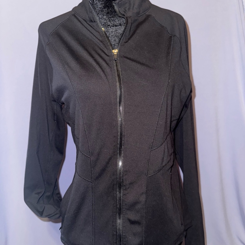 Black Utility Jacket with Lightweight Moisture-Wicking Fabric